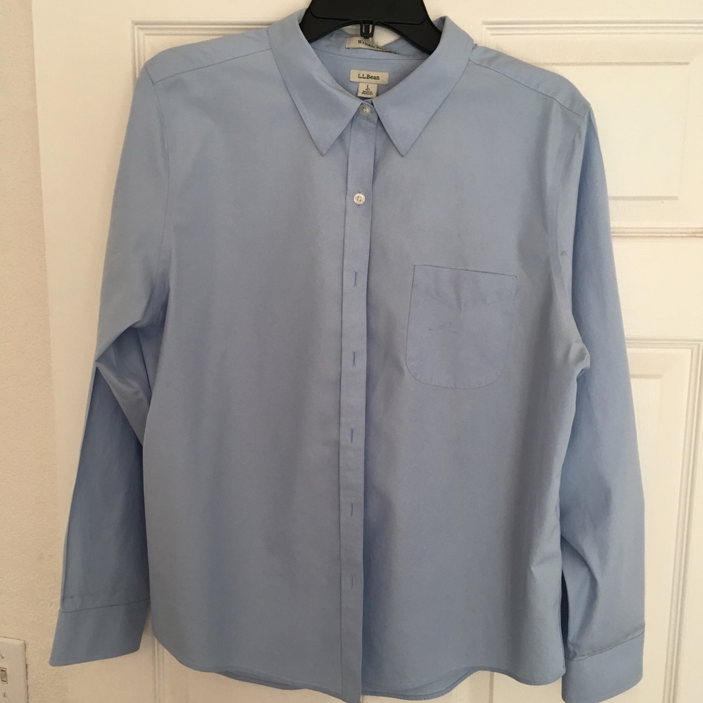 LL Bean Oxford Shirt,Long-Sleeve Relaxed Fit Plaid